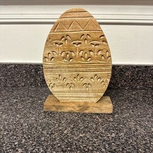 Easter Carved Wood Easter Egg Decor